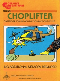Choplifter! Vic-20 US box art